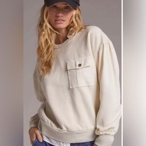 Anthropology t. la NWT front pocket crew neck sweater size L new with tags!
